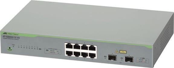 Allied Telesis ALLIED Gigabit webSmart switch 8x 10/100/1000TX + 2x SFP ports EU Power Cord (10 Ports)