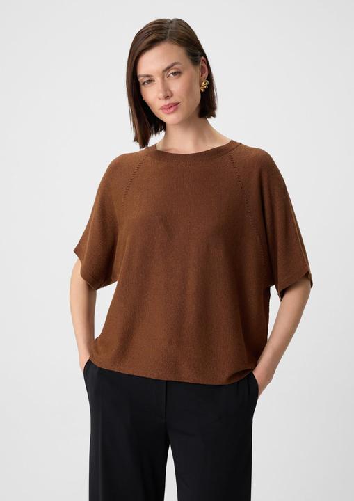 Actual product image Comma Strickpullover Kurzärmeliger Feinstrick-Pullover mit Glitzergarn im Relaxed Fit (XS)