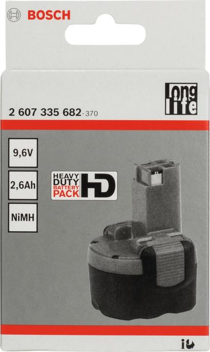 Produktbild Bosch Professional Zubehör Akkupack 9.6 V-O, Standard Duty (SD), 2.6 Ah, NiMH (9.6 V)