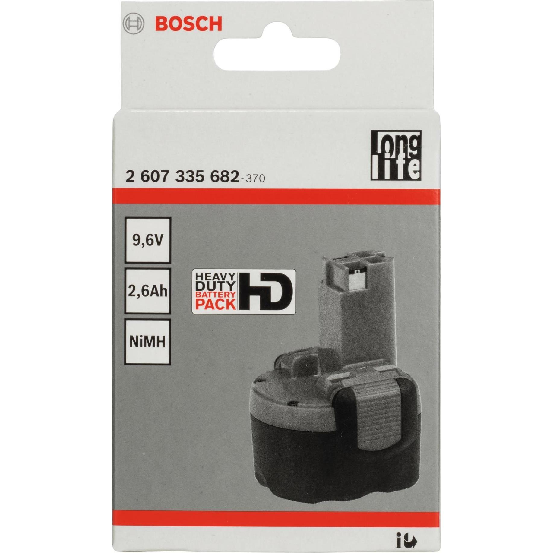 Thumbnail - Bosch Professional Zubehör, Werkzeugakku + Ladegerät, Akkupack 9.6 V-O, Standard Duty (SD), 2.6 Ah, NiMH (9.6 V)