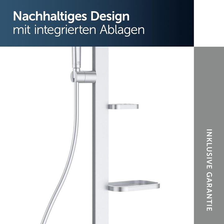 Actual product image Ideal Standard Shower system Alu+: Ceraflow shower mixer 2 shelves, 2F hand shower, 2F overhead shower