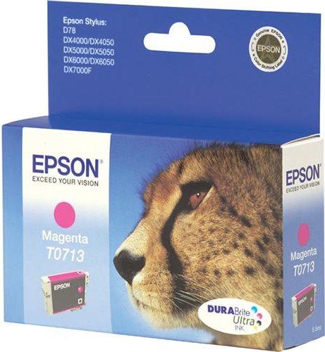 Actual product image Epson T0713 Cheetah ink, smudge-proof and waterproof (single pack) magenta (M)