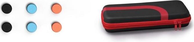 Actual product image Urage 8in1 set (case, protective glass, control attachments) for N. Switch, black/red (Switch)