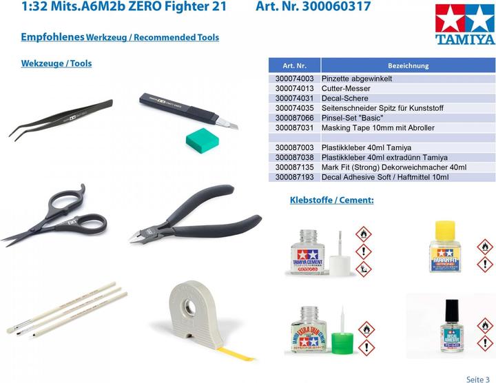 Actual product image Tamiya A6M2b Zero Model 21 (Zeke)