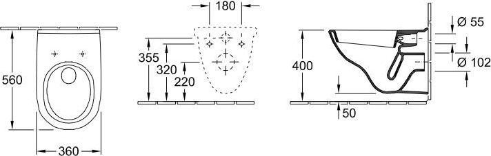 Image du produit Villeroy & Boch Ensemble de toilettes suspendues O.Novo 5660H101wei