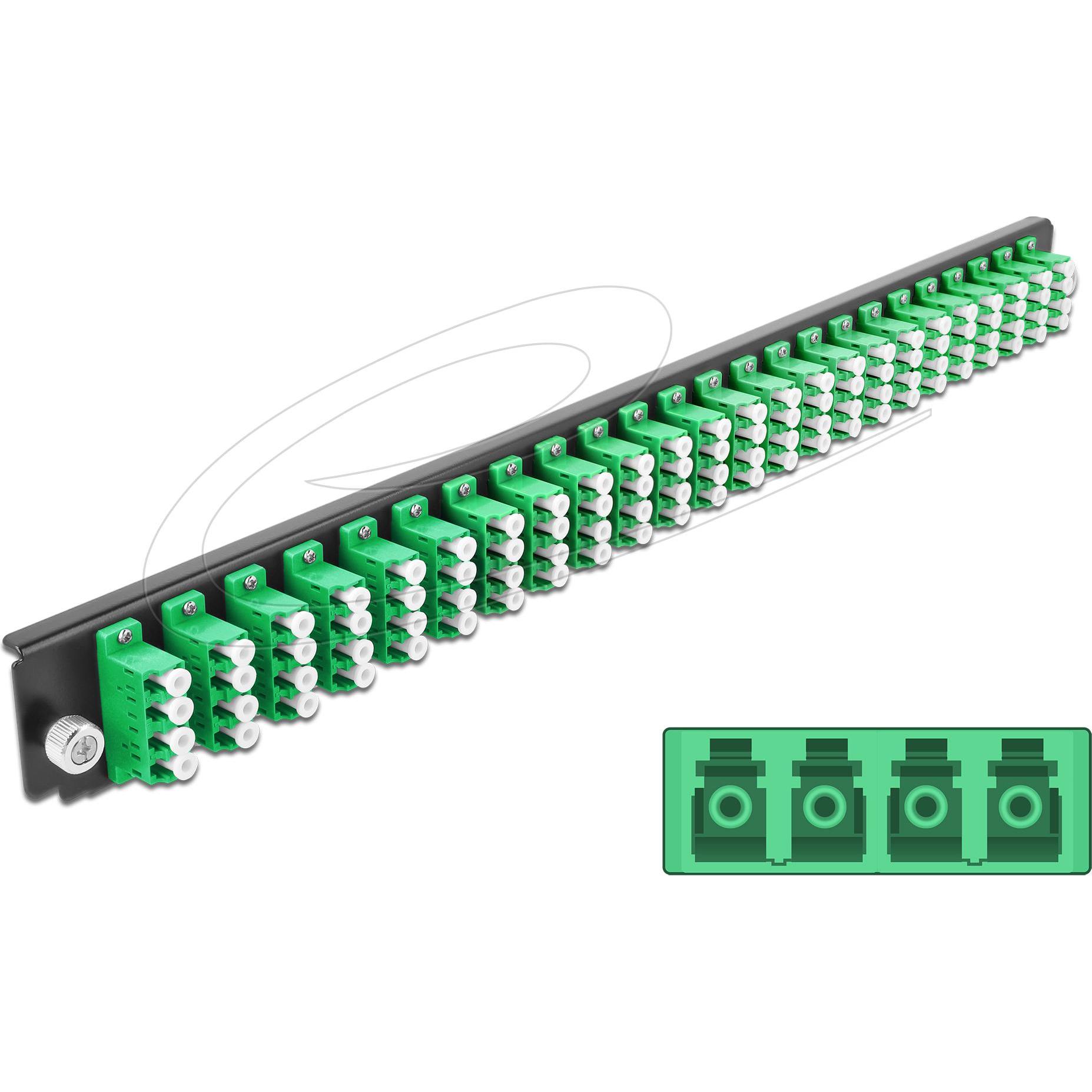 Delock Piastra di montaggio a rack per scatola di giunzione in fibra ottica, Accessori per server, Verde