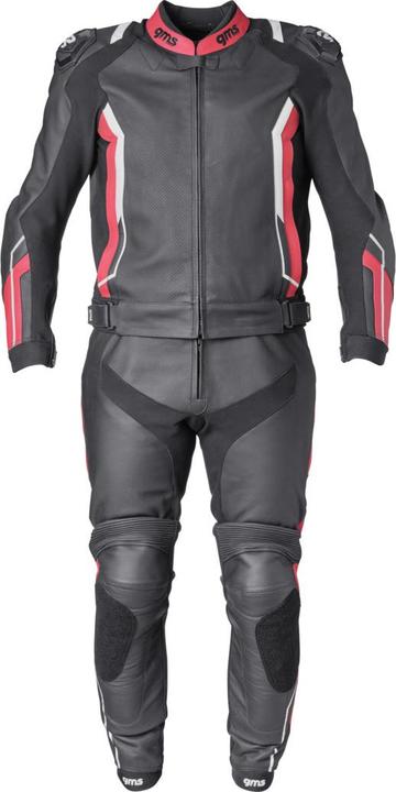 Actual product image GMS Leather jacket GR-1 black-red-white 52H (Men, 52)