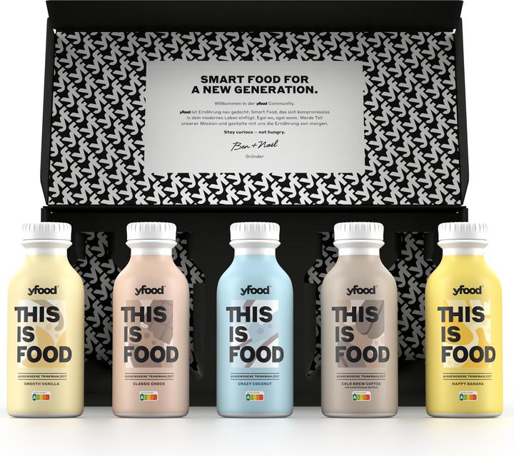 Immagine prodotto YFood Classic Taster Pack (Caffè, Vaniglia, Banana, Bacca, Cioccolato, 1 x)