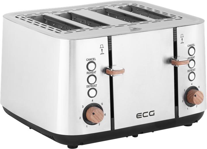 ECG ST 4767 Timber toaster, 4 toasting compartments, 7 heating intensity levels, defrost and reheat