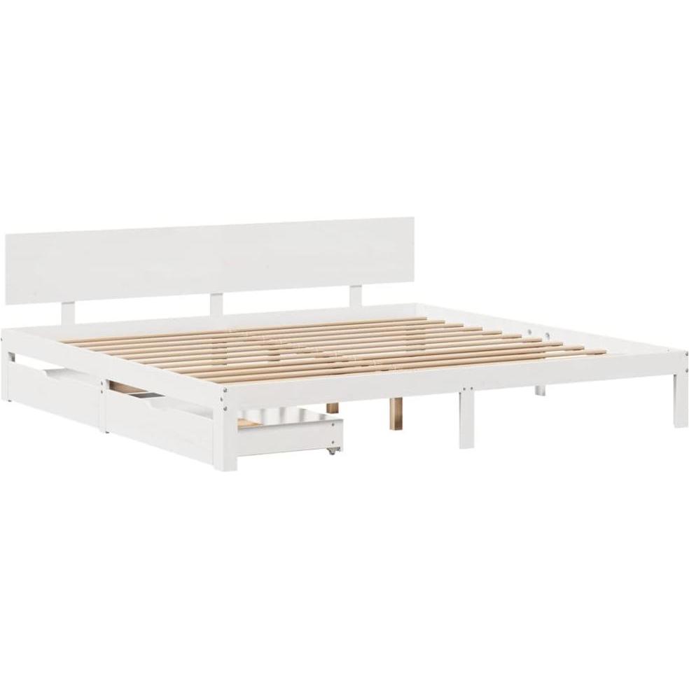 Thumbnail - VidaXL, Bett, Bett mit Schubladen Kiefer (200 x 200 cm)