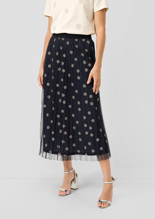 Produktbild s.Oliver Rock Plissierter Mesh-Midirock mit Jerseyfutter (48)