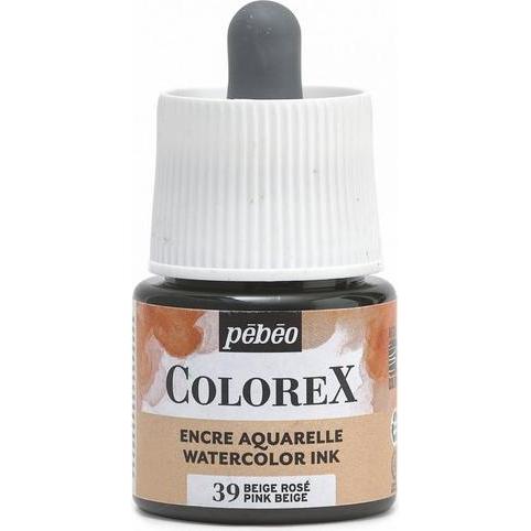 Pebeo, Künstlerfarbe + Bastelfarbe, Colorex Wassertinte (rosa-beige, 45 ml)
