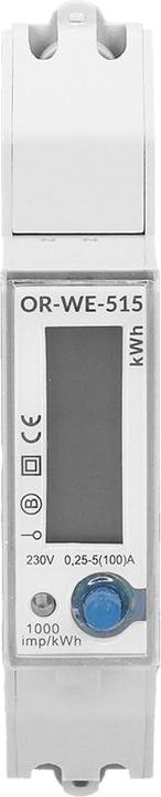 Actual product image Orno 1-phase electricity meter 100A, multi-tariff, RS-485 connection, MID, 1 module, DIN TH-35mm