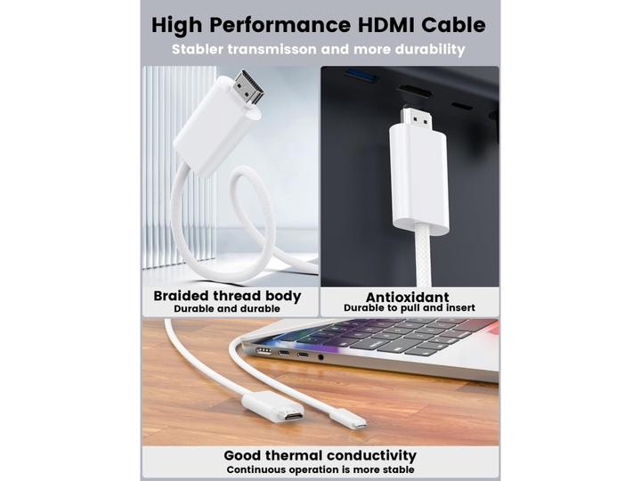 Immagine prodotto PowerGuard USB-C to HDMI Monitor TV 4K Ultra HD Connection 30Hz 2m (HDMI)