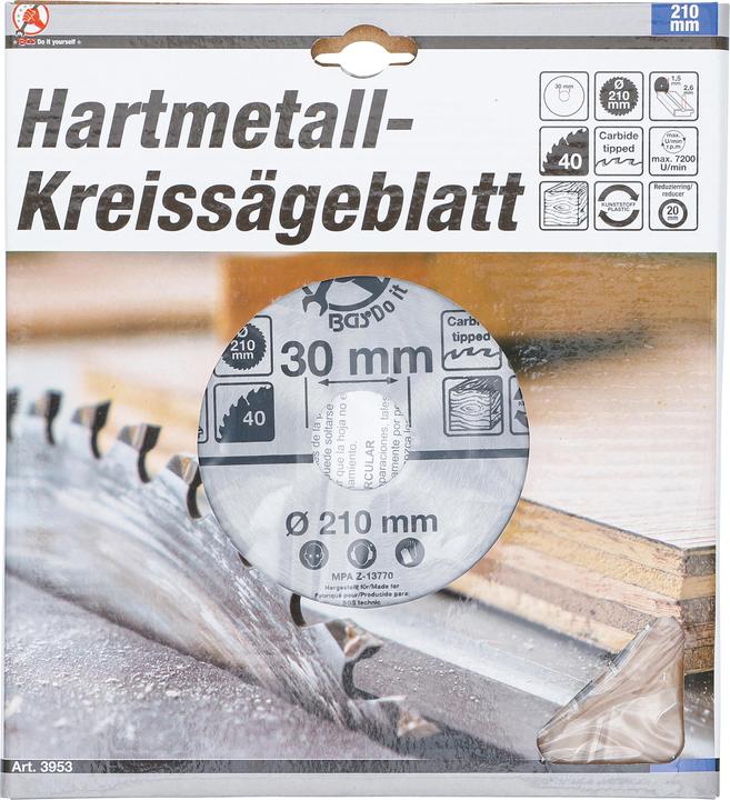 Actual product image BGS Carbide Tipped Circular Saw Blade Ø 210 x 30 x 2.6 mm 40 teeth