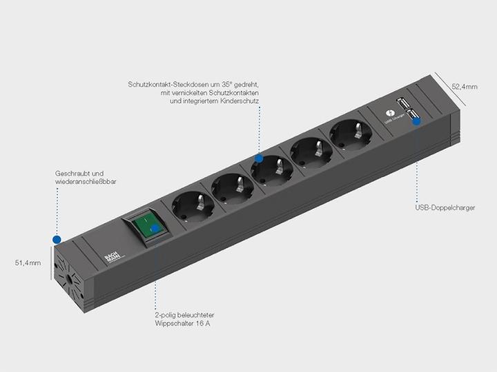 Produktbild Bachmann Connect Line (4 x, CEE 7/3, 2 m)
