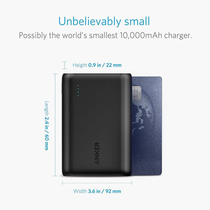 Image du produit Anker Banque d'alimentation PowerCore 10000mAh, noir (10000 mAh, 36 Wh)