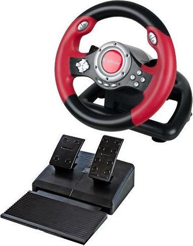 Actual product image Defender Challenge Mini LE Black, Red USB 2.0 Steering wheel + Pedals PC (PC)