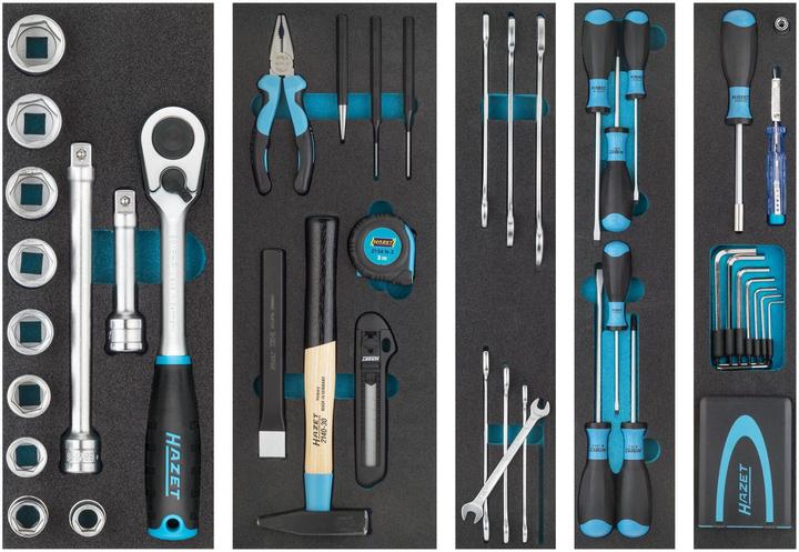 Produktbild HAZET Metall-Werkzeugkasten ∙ mit Sortiment 190/79 ∙ 0,5 x 2,8 - 1,2 x 6,5 ∙ 2 - 22 ∙ PH1 - PH3 ∙ P… (79 Teile)