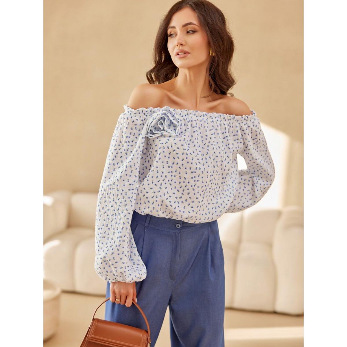 Roco Fashion, Damen, Bluse, Bluse, Blau, (36)
