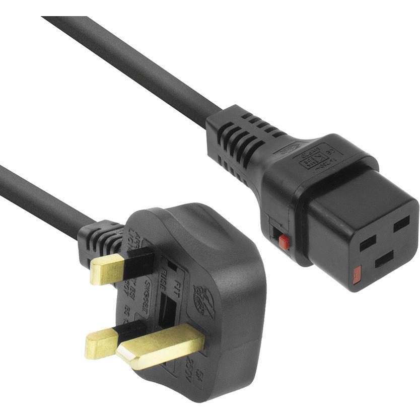 Iec Lock 230V connection cable UK male - C19 lockable 2.00 m (2 m), Stromkabel