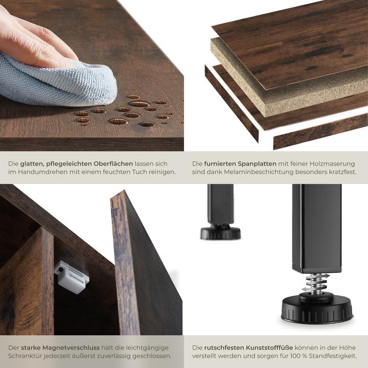 Image du produit tectake Buffet 71x32x82cm (71 x 32 x 82 cm)