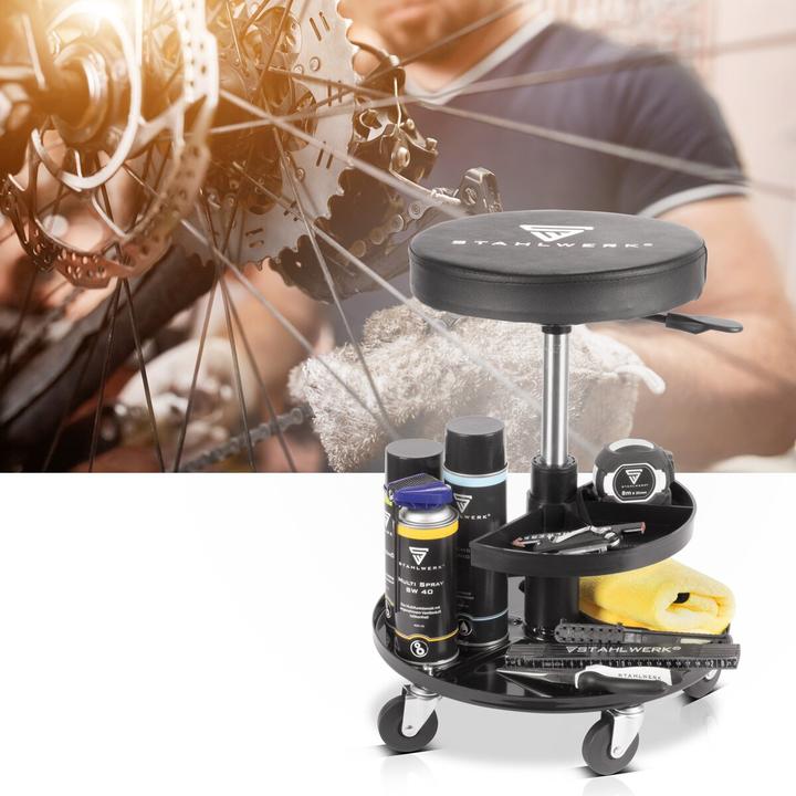Produktbild Stahlwerk Werkstatthocker WRH-295 ST mit 130 kg Tragkraft Werkstattsitz (1 x)