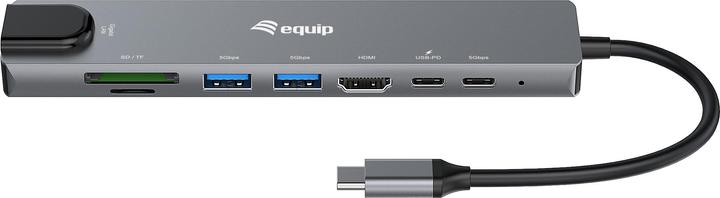 Image du produit equip Adapter USB-C -> HDMI,GbE,3xUSB3.2 Gen1,SD/TF,PD 100W (USB-C, 8 Ports)
