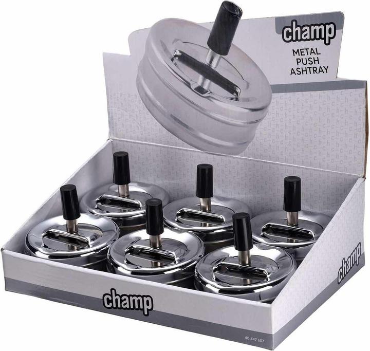 Produktbild Champ Push-Aschenbecher aus Metall 9 cm