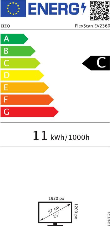 Label énergétique Eizo EV2360 FlexScan (1920 x 1200 pixels, 23")