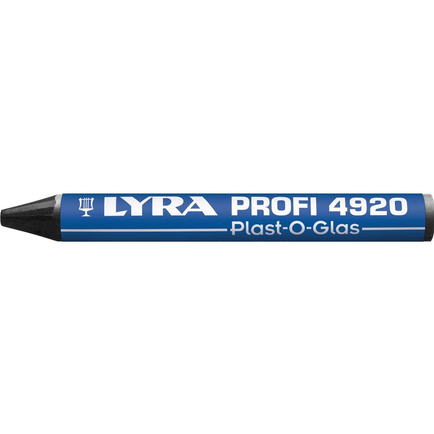 Lyra, Marker, Wachskreide 4920 Plast-O-Glas runde Form schwarz Inhalt 12 Stück (Schwarz, 12 x)