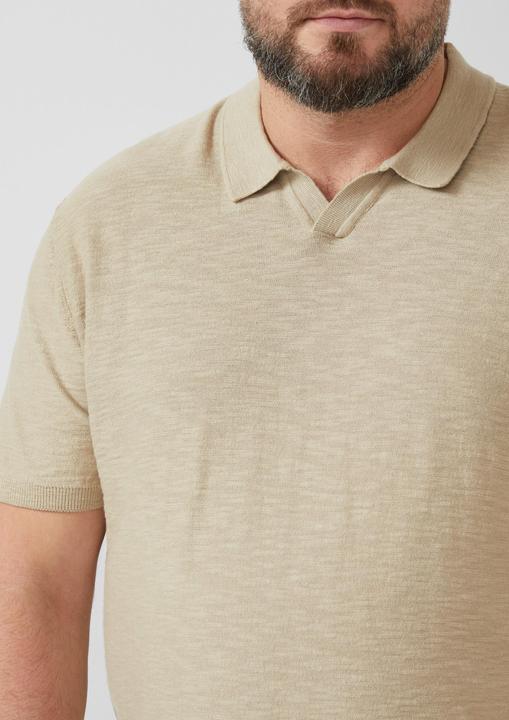 Produktbild s.Oliver Strick-Poloshirt in Flammgarnstruktur (3XL)