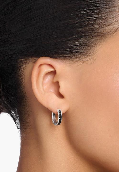 Image du produit Thomas Sabo Créoles pavé de pierres noires argent (Argent 925)