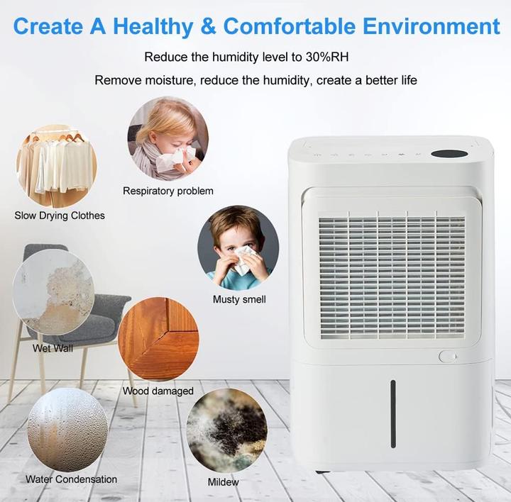 Image du produit Greenmigo WiFi Luftentfeuchter Alpha Q25 Pro mit Fernsteuerung, HEPA- und Aktivkohlefilter (70 m², 25 l/24h)