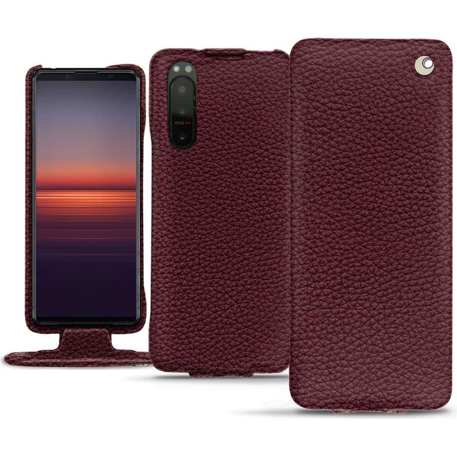 Noreve Lederschutzhülle vertikal (Sony Xperia 5 II), Smartphone Hülle, Violett