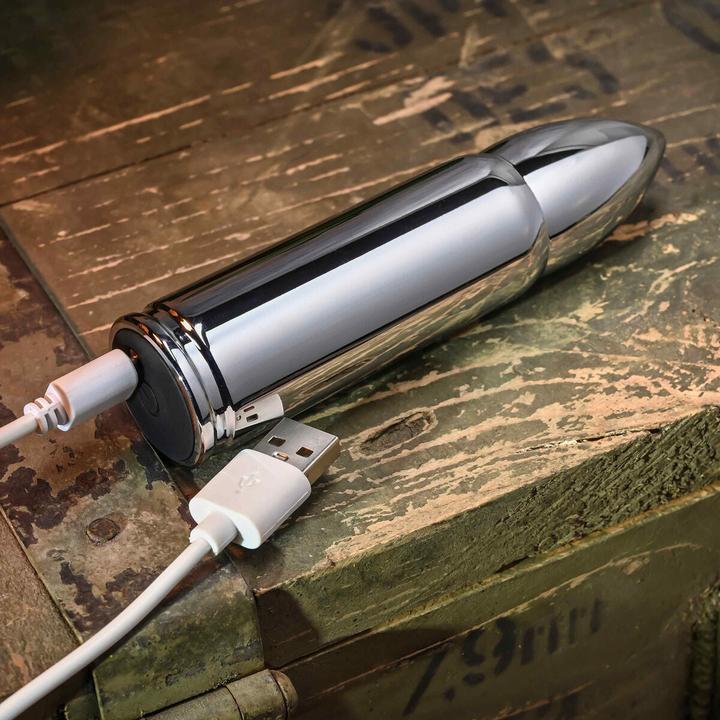 Actual product image Zero Tolerance -Full Metal Love - 7 Powerful Speed & Function Rechargeable Bullet - Silver