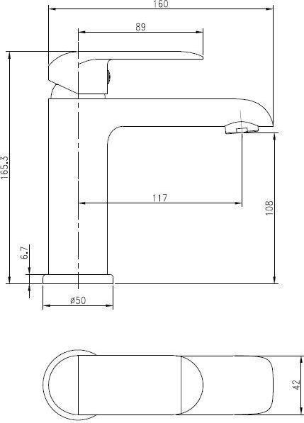 Actual product image Thema_lux BASIN MIXER TOPIC LUXDF12301-1. BLACK