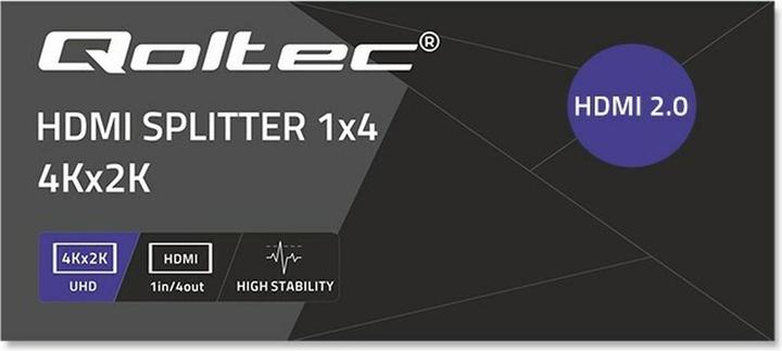 Actual product image Qoltec 51799 Active HDMI splitter 4 x HDMI 4K x 2K | 6 Gbit/s | 60Hz