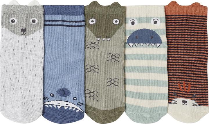 Immagine prodotto Vertbaudet 5er-Pack Jungen Socken mit Tieren (Confezione da 5 pezzi, 35, 38)