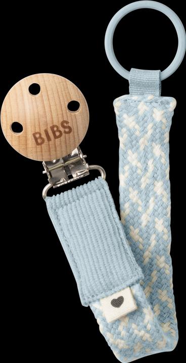 Bibs Nuggi Clip Braided Baby Blue/Ivory (1 x)