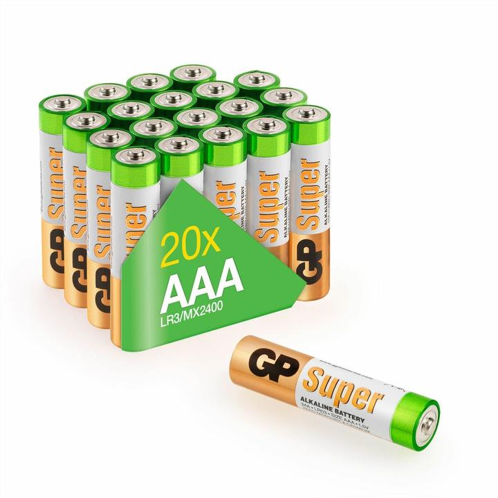 Immagine prodotto GP Batteries GP Super Alkaline 24A S20 - Batteria 20 x tipo AAA (20 pz., AAA)