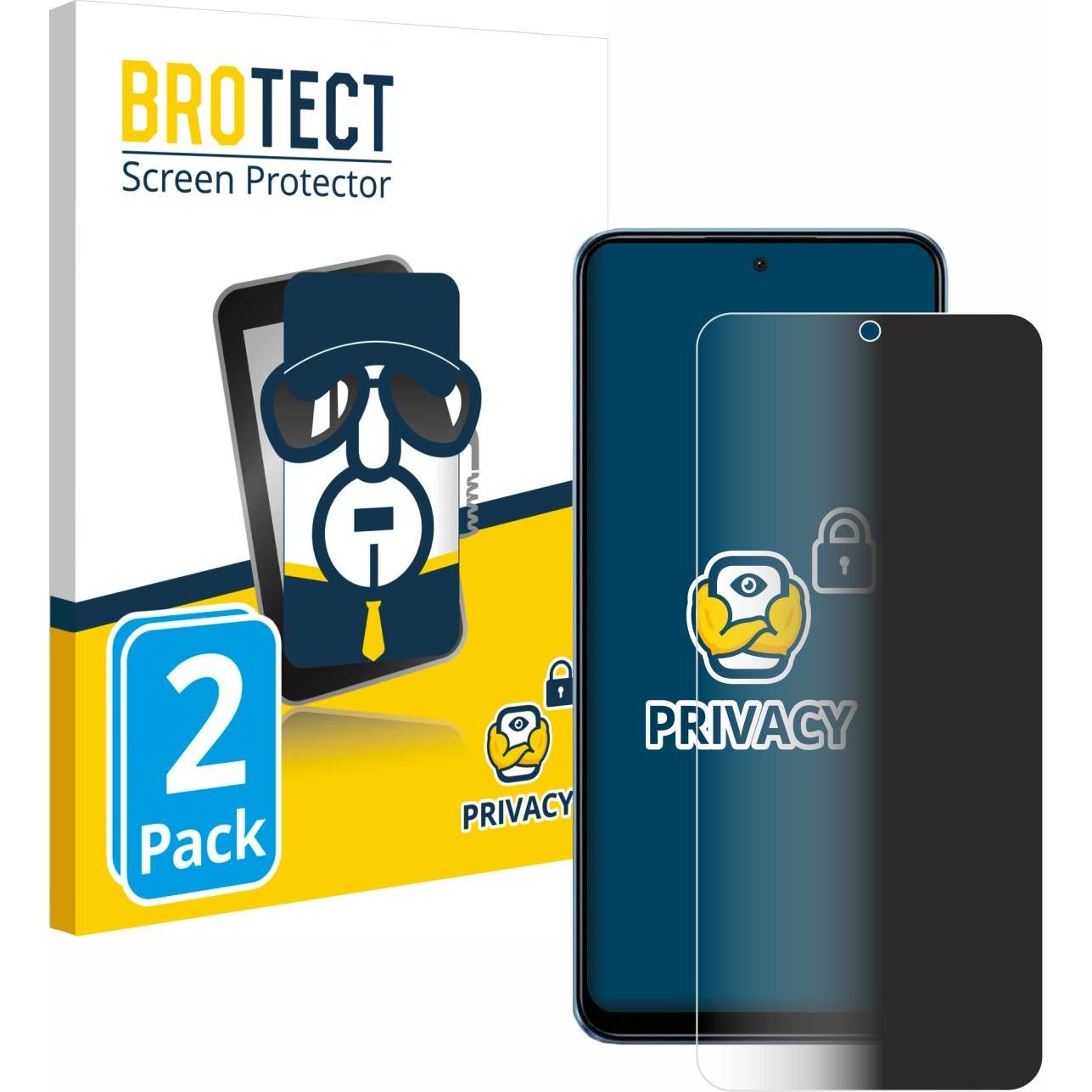 BROTECT Sichtschutzfolie Anti-Spy Privacy Folie Blaulicht-Schutz (2 Stück, Xiaomi Redmi Note 12), Smartphone Schutzfolie...