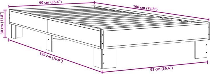 Image du produit vidaXL Bettgestell (90 x 190 cm)