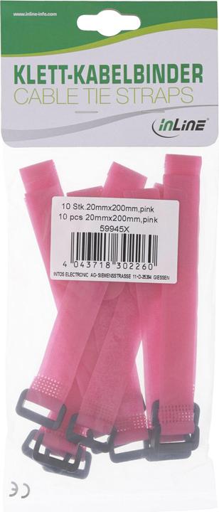 Image du produit InLine Collier de serrage 20 mm (Serre-câbles velcro, 200 mm, 10 pcs)