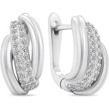 Brilio, Ohrringe, Silver - Elegant silver earrings with zircons EA551W