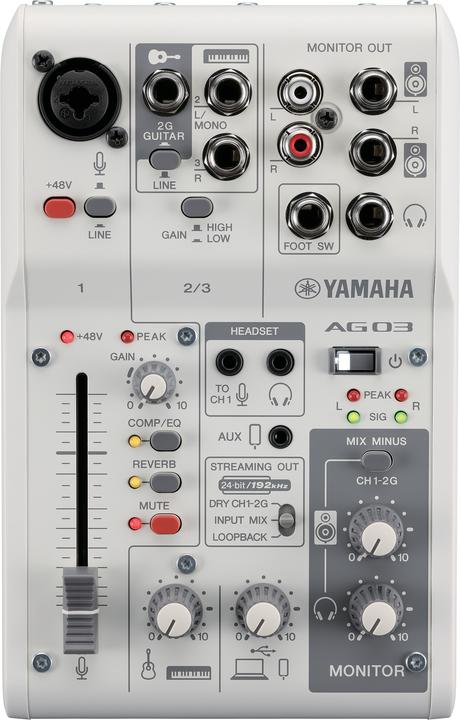 Yamaha AG03MK2W Konsolen-Mischpult USB-Anschluss (Studio- und Livemixer)