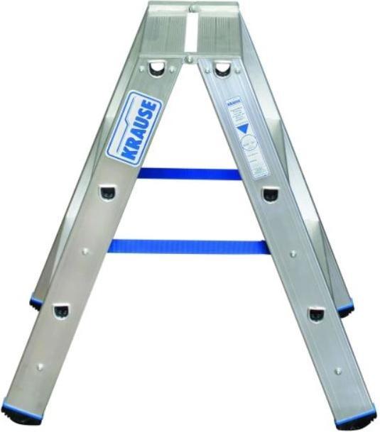 Image du produit Krause Escabeau double à marches en aluminium, sans roulettes (Échafaudages, 80 cm)