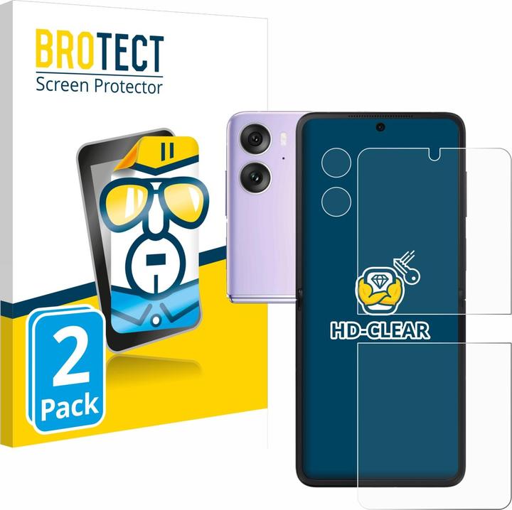 Produktbild BROTECT Schutzfolie Displayschutz Displayschutzfolie Folie Klar Transparent (2 Stück, Oppo Find N2 Flip)
