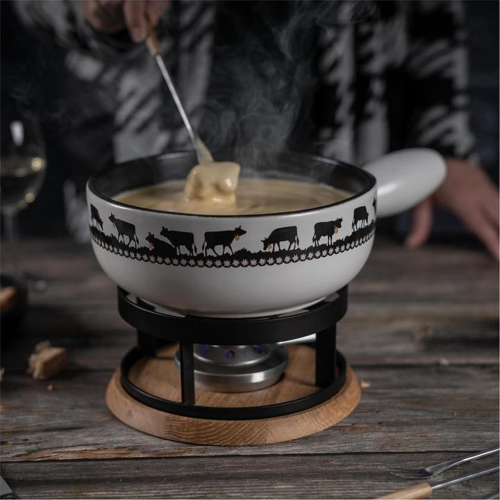 Produktbild Kuhn Rikon Käsefondue Set Alpweide Induktion Goldglocke & Eiche Ø 23 cm (Käsefondue)
