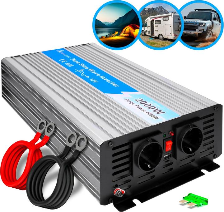 Actual product image Extralink VOLTAGE CONVERTER 12V - 230V, 2000W, PURE SINUS OPIP-2000W